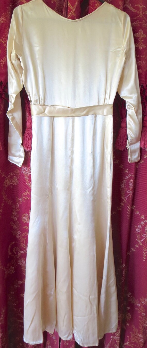 1930s Ivory Satin Wedding Dress Simple & Elegant … - image 5