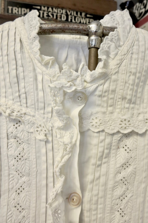 1800s Victorian Infant Gown With Appenzeller Embro