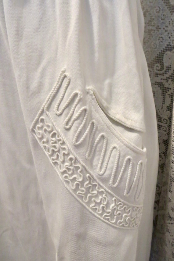 1910s Edwardian Walking Skirt White Twill Pocket D