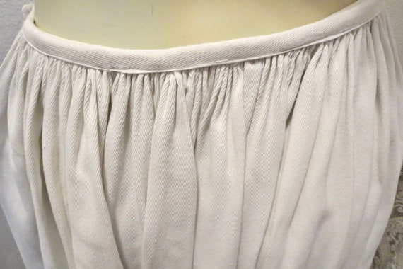 1910s Edwardian Walking Skirt White Twill Pocket … - image 6