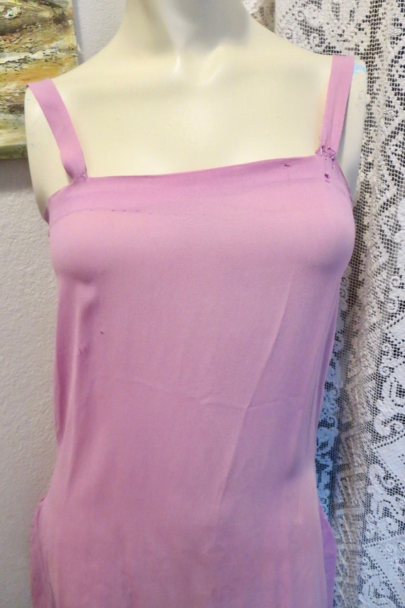 1920s Mauve Silk Flapper Slip AS IS To Wear Under 192… - Gem