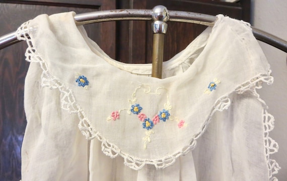 Antique 1920s Childs Dress French Knot Floral Emb… - image 3