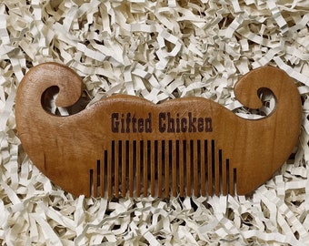 Wooden Mustache Comb