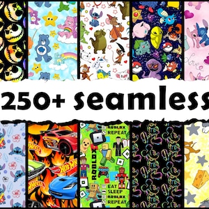 Digital 250+ seamless pattern, Digital character seamless pattern bundle, instant Download