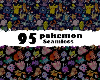 Paquete de patrones sin costuras Digital 95, paquete de patrones de personajes digitales, descarga instantánea