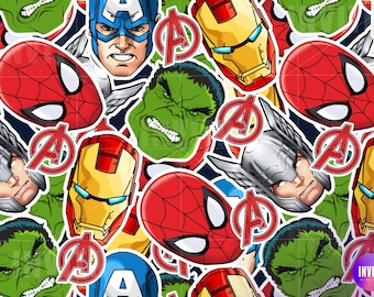 Digital Superhero seamless pattern, Digital superheros pattern paper, sublimation fabric file, instant Download