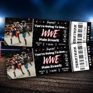 Bearbeitbare Wrestling oder Boxing Event Ticket Stub-Vorlage, printeble Boxing-Karten, Wrestling oder Boxing Ticket Vorlage Digitaler Download.