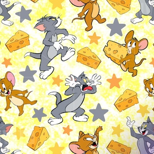Digital Tom jerry seamless pattern, Digital character pattern, instant Download