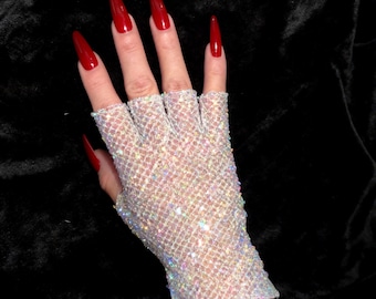 Rhinestone gloves