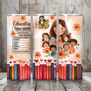 20 oz Educator Tumbler Wrap, Sublimation Design Templates, PNG Digital Download.