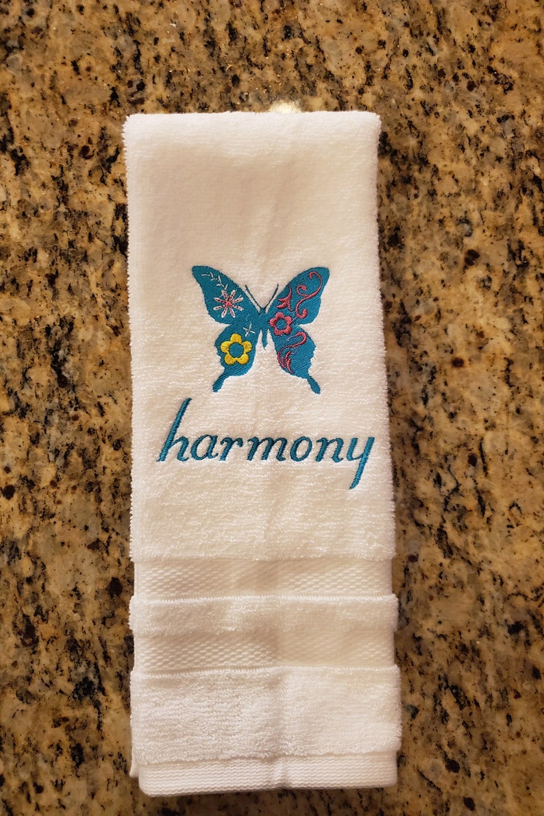 Personalized Hand Towels Embroidered Hand Towels White Hand Etsy