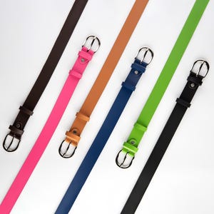 Womens Leather Belt in multiple colors, 1,2 wide, Full Grain Leather, Handmade