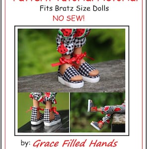 Ankle Strap Sandals No Sew Doll Shoes Pattern PDF Pictorial Tutorial image 1