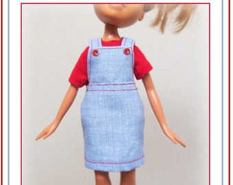 Overalls and Jumper Pattern Tutorial Pictorial PDF Doll Clothes Fits 9"  Bratz Licca Jenny Blythe Skipper  Fashion Dolls