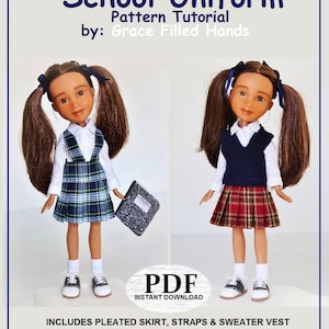 School Uniform Pattern Tutorial for Bratz Dolls and other 9&quot; Fashion Dolls