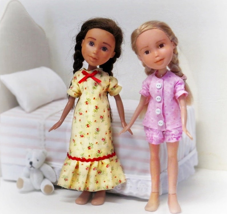 Pajama Nightgown PJ Pattern Tutorial Pictorial PDF Doll Clothes Fits 9 Bratz Licca Jenny Blythe Skipper Fashion Dolls image 3