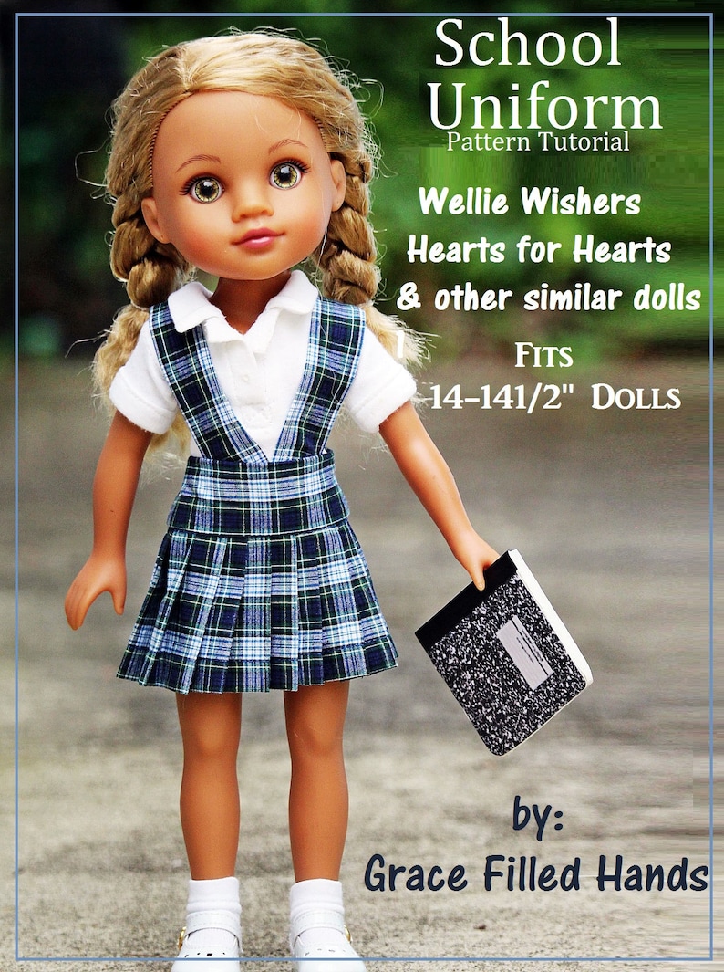 School Uniform Pattern Tutorial for Wellie Wisher Hearts for Etsy