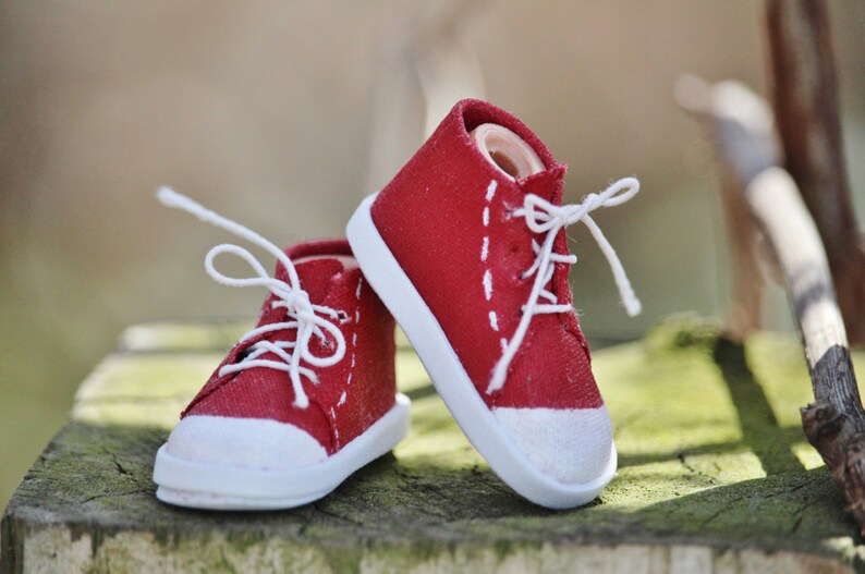 Canvas High Top Sneakers No Sew Doll Shoes Pattern PDF Pictorial Tutorial image 4