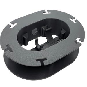 Empty dark grey cable winder accessory for Starlink Mini setup