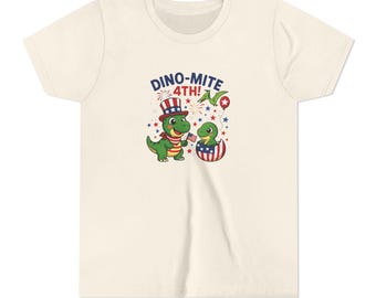 T-shirt enfant Dino-Mite 4 juillet : t-shirt à motif dinosaure patriotique