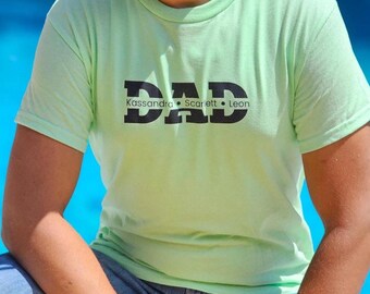 Personalized Dad T-Shirt with Kids Names, Custom Father’s Day Gift, DAD Shirt with Children’s Names, Gift for Dad from Kids, Custom Name Tee