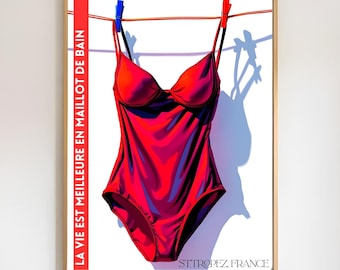 Impresión de póster de Saint Tropez / Arte mural de Saint Tropez / Impresión de la Costa Azul / Póster de viaje a Francia / Idea de regalo de Saint Tropez / Arte de la Riviera Francesa