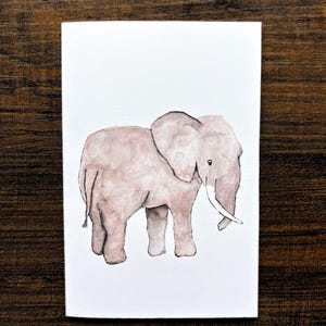 Handgemalte leere Grußkarte Digital Download - Aquarell Elefant