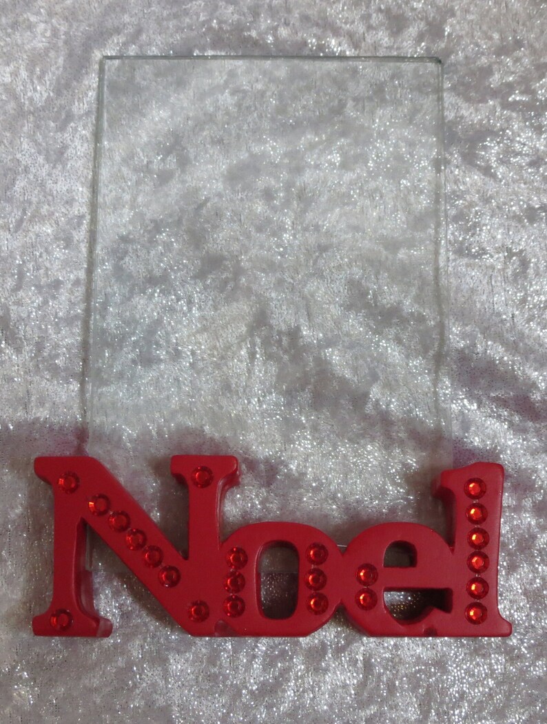 CHRISTMAS Photo Display Frame - Picture Perfect for a 4x8 picture -RED 'NOEL' Photo Holder
