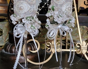 Mikasa Plato Vintage Wedding Flutes/Glasses | Bride and Groom  Champagne Flute/Glasses | Gift for Bride Groom| Couple wedding