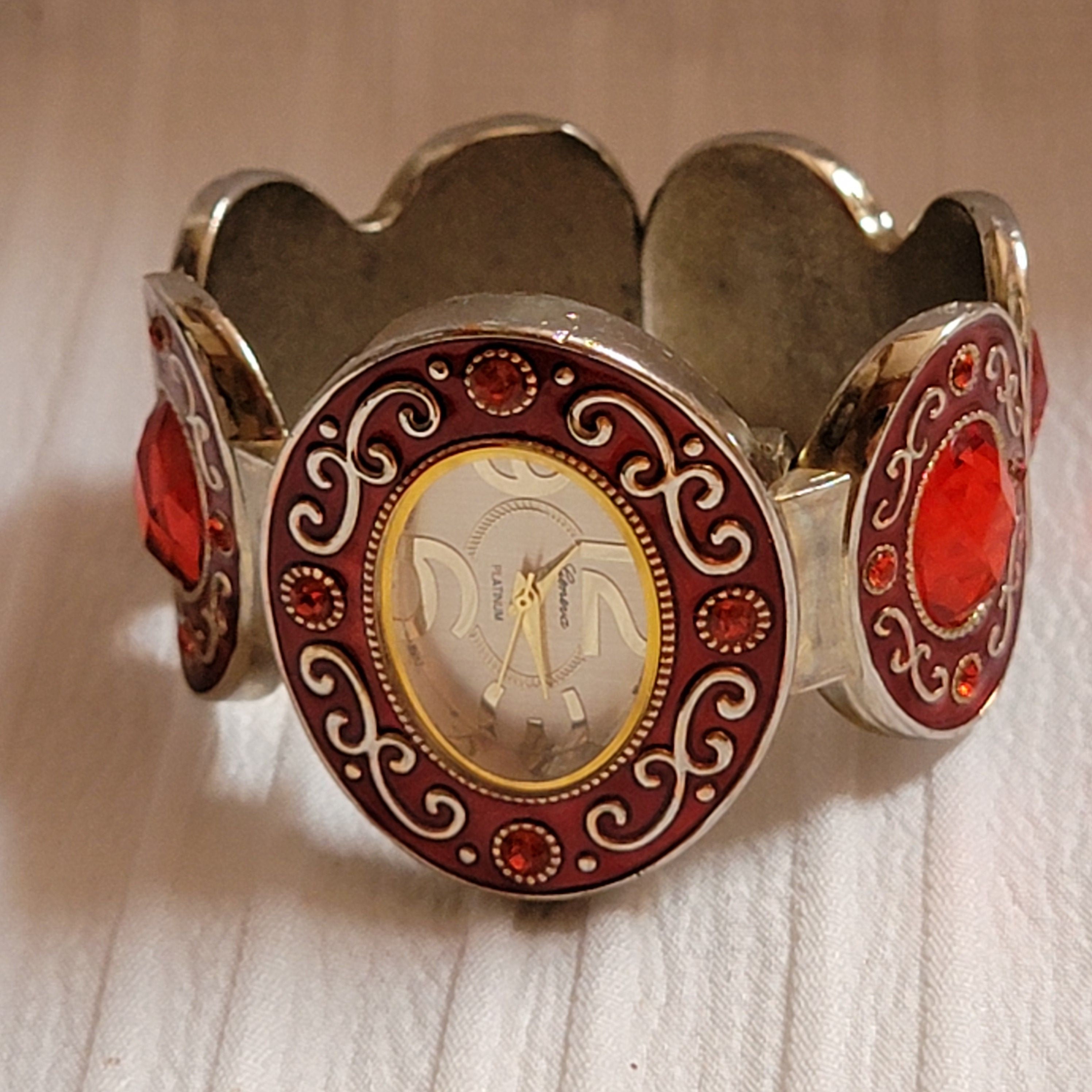 Geneva Platinum Rhinestone Watch - Etsy