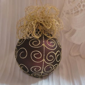 CHRISTMAS Decorative Ornament - Medium 3" - Pink/Vintage/Sequins/Sparkle