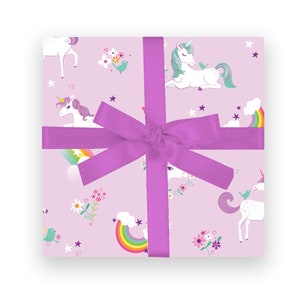 GIFT WRAP Unicorns & Rainbows image 1