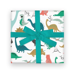 Wrapping Paper Dinosaur Gift Wrap Birthday wrapping paper for boys and girls image 1