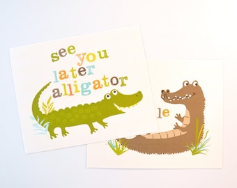 See you later, Alligator wall art, nursery wall decor for children, art for kids, baby art