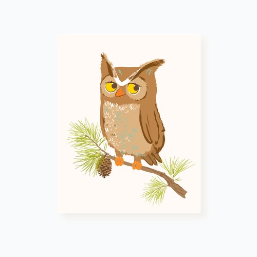 Owl Wall Art Woodland Art for Kids Nursery Wall Decor for Etsy