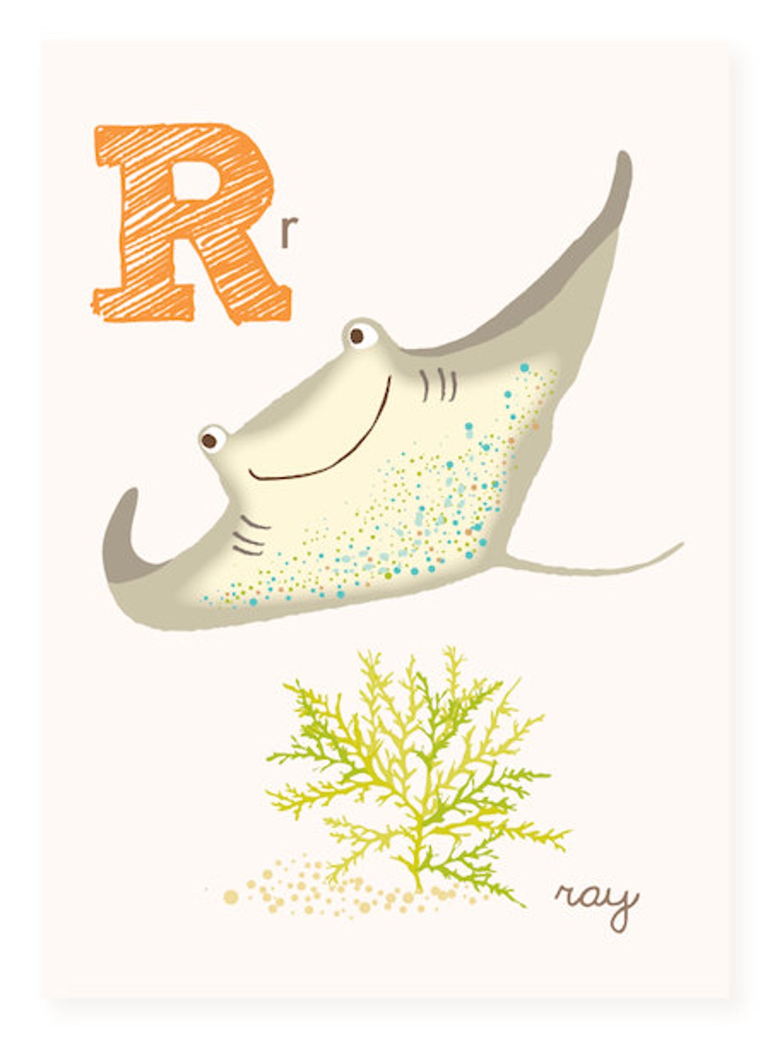 Ray Flashcard ABC Card, R is for Ray, ABC Wall Art, Alphabet Flash Cards, Nursery ...