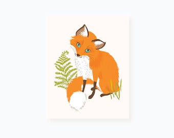 fox wall art - woodland art for kids - nursery wall decor for children