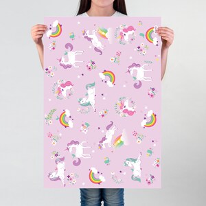 GIFT WRAP Unicorns & Rainbows image 2