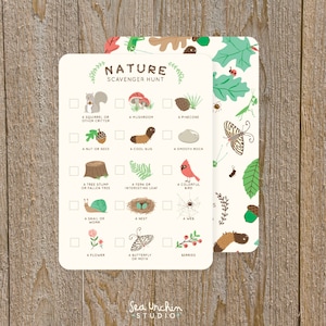 kids nature scavenger hunt game, hiking game, camping, kid's party game image 3