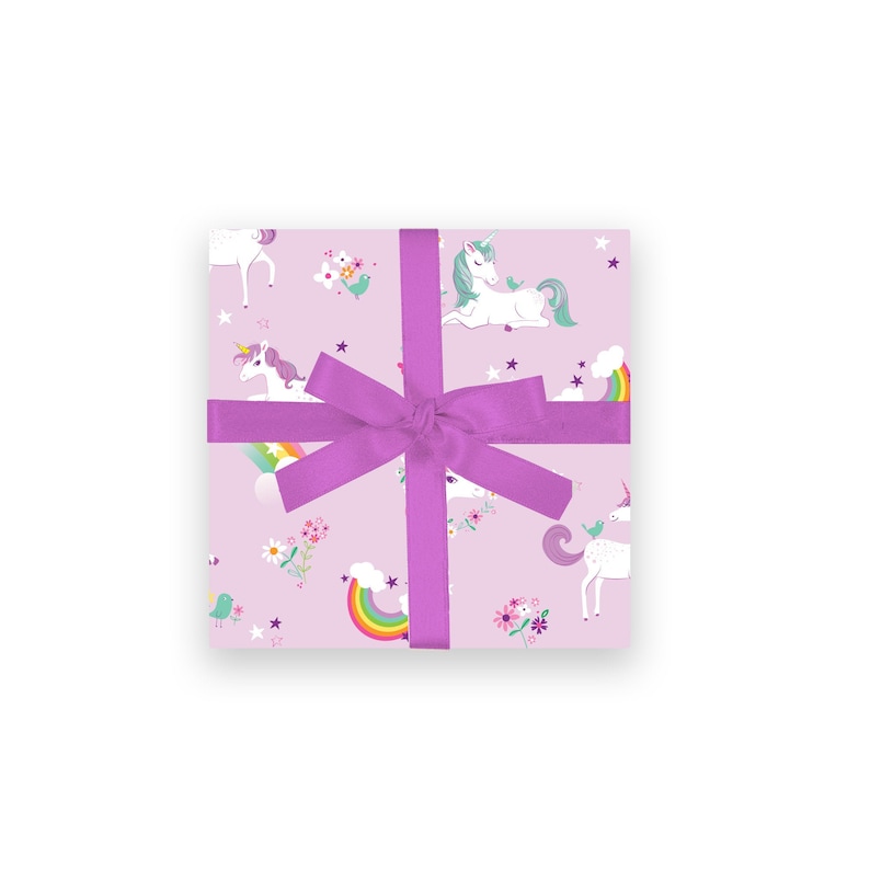 GIFT WRAP Unicorns & Rainbows image 1