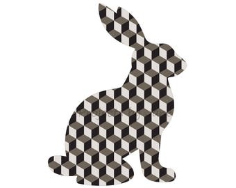 Sitting Bunny Rabbit applique template | PDF applique pattern | applique template