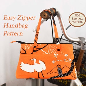 Easy Zipper Handbag Pattern PDF Sewing Pattern Bag Sewing Pattern Great for beginners image 1