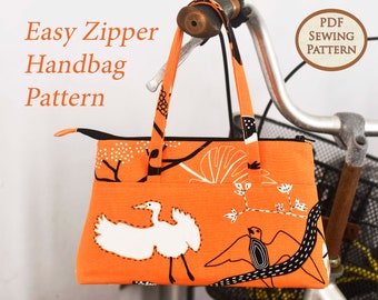 Easy Zipper Handbag Pattern | PDF Sewing Pattern | Bag Sewing Pattern | Great for beginners