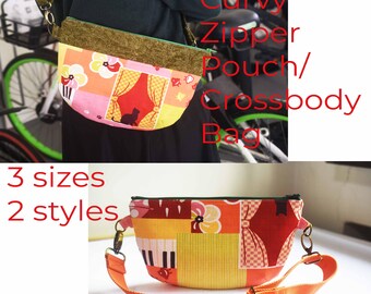 Beginner Curvy Zipper Pouch/Crossbody Bag – PDF Sewing Pattern