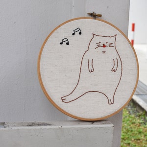 Fat Cats embroidery template PDF embroidery pattern hand embroidery template image 2