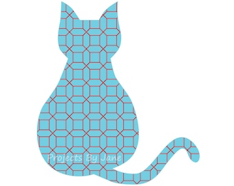 Sitting Cat Applique Template | Raw Edge PDF Pattern