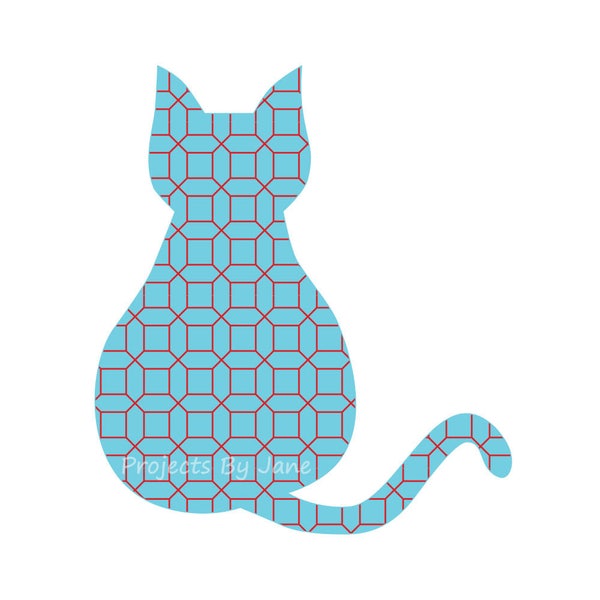 Sitting cat applique template | PDF applique pattern | applique template