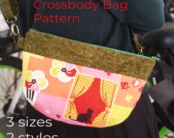 Beginner Curvy Zipper Pouch/Crossbody Bag – PDF Sewing Pattern
