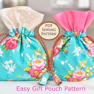 Easy Gift Pouch Pattern PDF Sewing Pattern Bag Sewing Pattern image 1