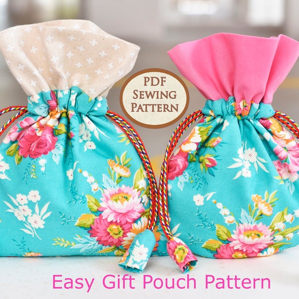 Easy Gift Pouch Pattern | PDF Sewing Pattern | Bag Sewing Pattern |